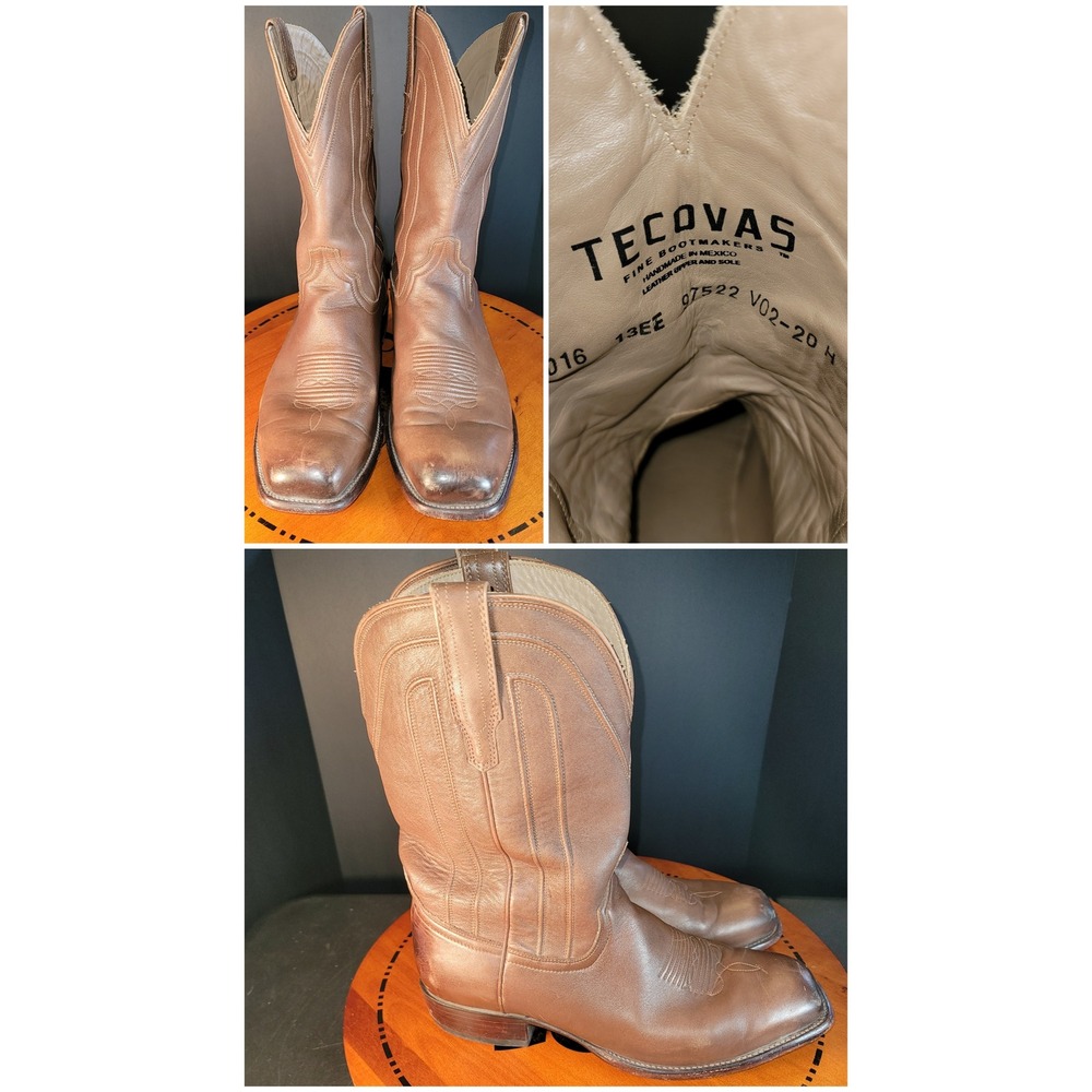 Tecovas Brown Leather Western Cowboy Boots Mens 13EE Broad Square Toe 07522